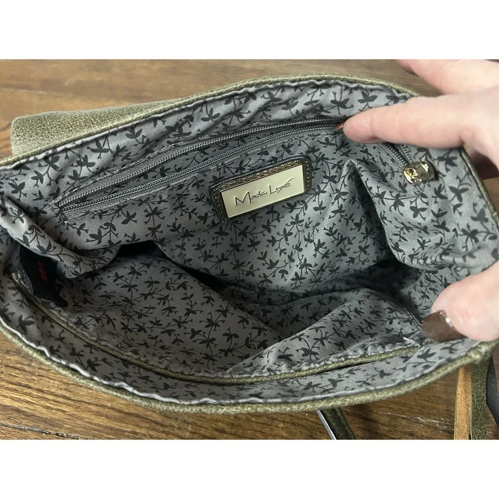 Moda Luxe‎ Fold over Women's Green Faux Leather Crossbody Purse Adjustable Strap